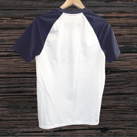 adidas White and Navy Short Sleeve Tee - Picture 2 of 4